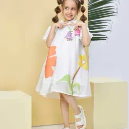 peppermint Girls Floral Print Fit & Flare Dress image 1