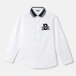 united colors of benetton Embroidery Spread Collar Shirt image 1