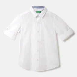 united colors of benetton Solid Spread Collar Shirt image 1