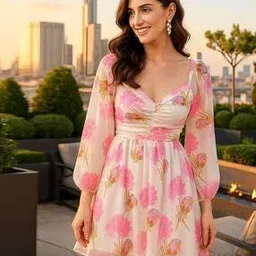 leia Women Floral Print Fit and Flare Dress-picture-19