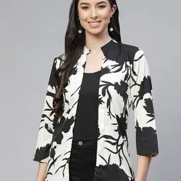 cottinfab Floral Print 3/4th Sleeve Shrug image 1