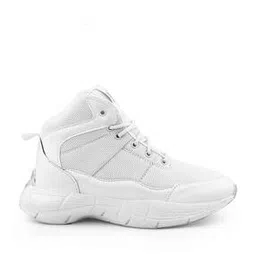 Men Knitted High-Top Lace-Up Casual Shoes-image-9