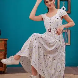 jc4u Women Polka-dot Fit and Flare Dress-picture-48