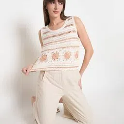 madame Women Crochet Relaxed Fit Top-picture-30