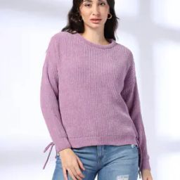 dnmx Women Knitted Crew-Neck Sweater-picture-35