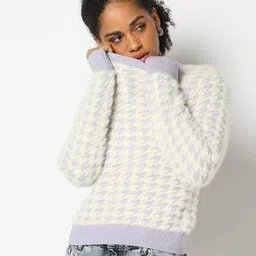 rio Women Houndstooth-Knit Pullover-picture-41