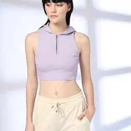 Women Ribbed Fitted Hooded T-Shirt-image-54