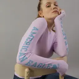 american eagle Women Brand Print Round-Neck T-Shirt-picture-28