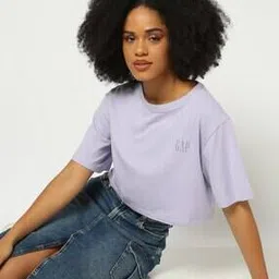 gap Cropped Round-Neck Logo T-Shirt-picture-48