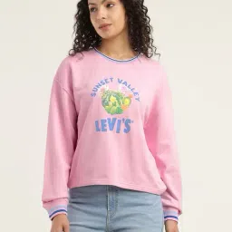 levi's Women Brand Print Oversized Sweatshirt image 1