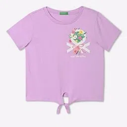 united colors of benetton Logo Print Tie-Up Waist T-Shirt-picture-19
