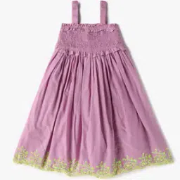 united colors of benetton Girls Fit & Flare Dress with Schiffli Embroidered Hem-picture-15