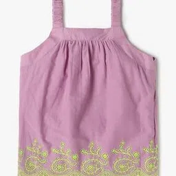 united colors of benetton Girls Relaxed Fit Top with Embroidered Hem-picture-51
