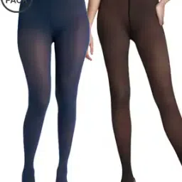 zerokaata Women Pack of 2 High-Rise Opaque Stockings with Elasticated Waistband-picture-43