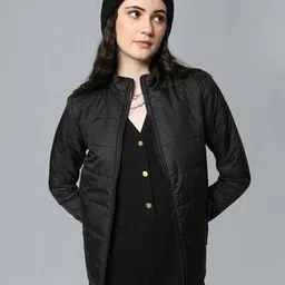 maykr Women Quilted Bomber Jacket with Zip-Front-picture-51