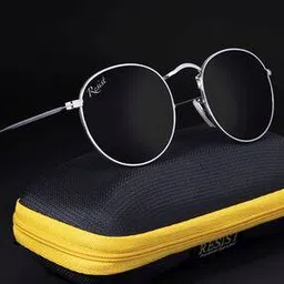 resist eyewear Unisex UV Protected Silver Black Round Sunglasses-picture-12