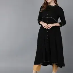 ahika Women Flared Kurta with Geometric Print-picture-10