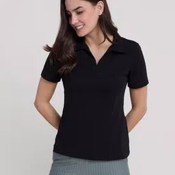 fable street LivIn Solid Collar Neck Polo T-Shirt-picture-23