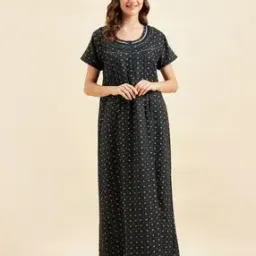 sweet dreams Women Printed Nightie with Short Sleeves-picture-30