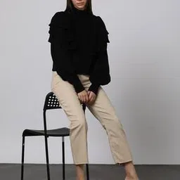 outryt by azorte Ruffle Pattern Cable Knit Pullover-picture-31