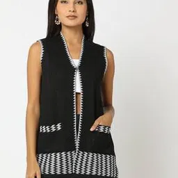 svrnaa by azorte Geometric Pattern Winter Shrug-picture-33
