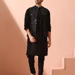swtantra Embellished Jacket with Mandarin Collar-picture-13