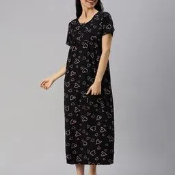 kryptic Graphic Print Round-Neck Nightie-picture-29