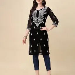 fashtown Women Embroidered Straight Kurta-picture-23