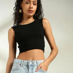 rio Women Ribbed Regular Fit Crop Top image 1