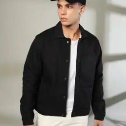 dnmx Men Regular Fit Shacket Jacket with Insert Pockets-picture-0