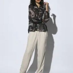 svrnaa by azorte Paisley Printed chiffon Shirt-picture-26