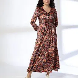 Women Floral Print Tiered Dress-image-8