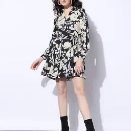 outryt by azorte Shirt Dress with Balloon Sleeves-picture-17