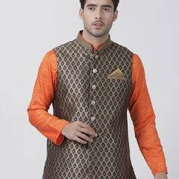 vastramay Floral Woven Nehru Jacket-picture-50