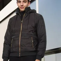 the indian garage co Zip-Front Puffer Jacket with Detachable Hood-picture-16