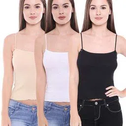 bodycare Pack of 3 Solid Strappy Camisole-picture-19