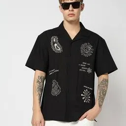 yousta Men Graphic Print Oversized Shirt-picture-11