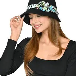 ths Women Bucket Hat with Printed Tape-picture-11