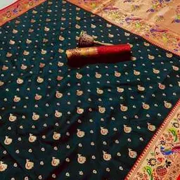 griva designer Floral Pattern Saree with Contrast Border-picture-29