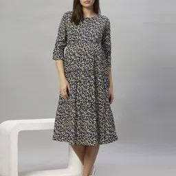 mamma's maternity Women Printed Fit & Flare Dress-picture-50