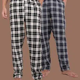 kryptic Men Pack of 2 Checked Pyjamas with Elasticated Drawstring Waist-picture-17