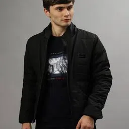 iconic Men Regular Fit  Bomber Jacket with Zip-Front Closure-picture-28