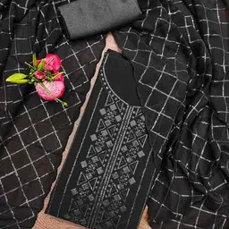 svaraa Women Stripes Unstitched Dress Material image 1