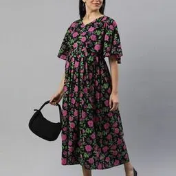 swishchick Women Floral Fit and Flare Dress-picture-14