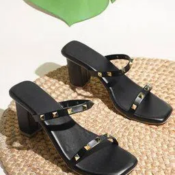 selfiee Women Embroidered Slip-On Stilettos Heeled Sandals-picture-42