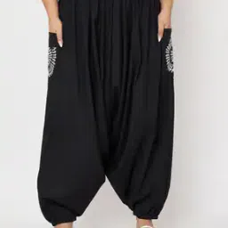 9rasa Women Plus Size Block Print Harem Pants with Elasticated Waistband-picture-16