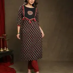 siya silk studio Women Printed Straight Kurti-picture-26