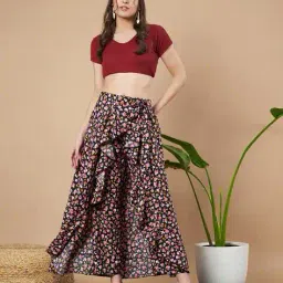 zwerlon x ag Women Floral Print Relaxed Fit Palazzos image 1