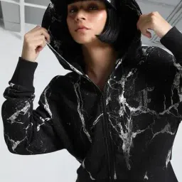 puma Women Relaxed Fit Crop Hoodie image 1