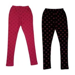 Pack of 2 Floral Print Leggings with Elasticated Waist-image-45